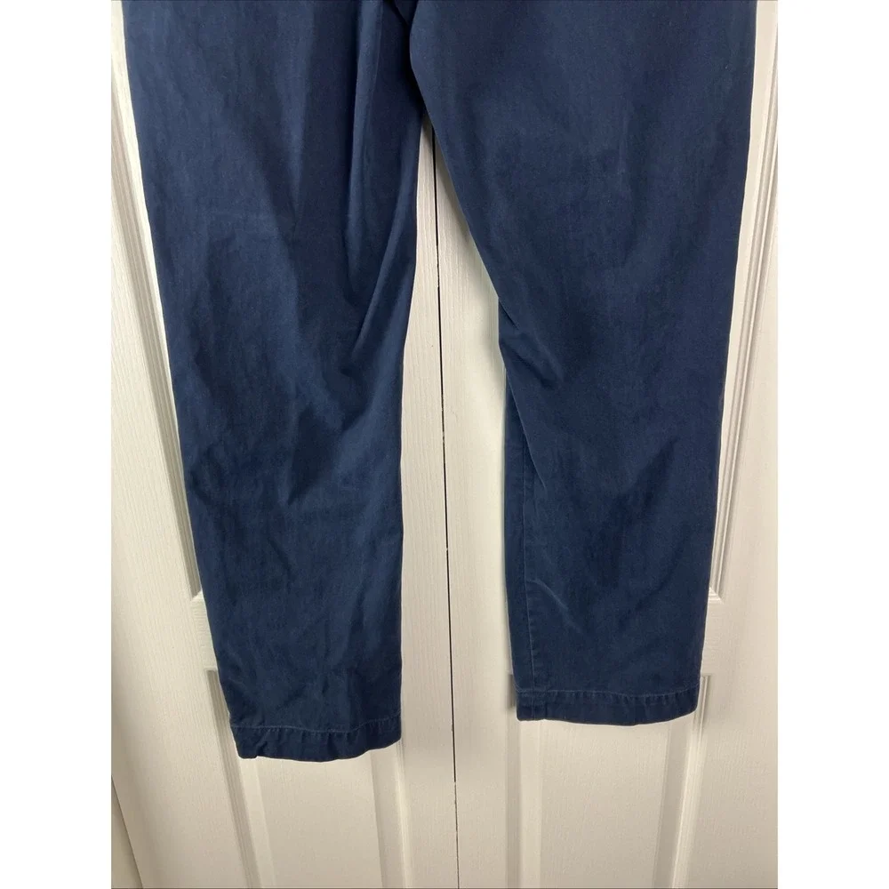 Polo Ralph Lauren Mens Cotton Pleated Pants Actual 36x30 1/2 Navy Blue Chino D27